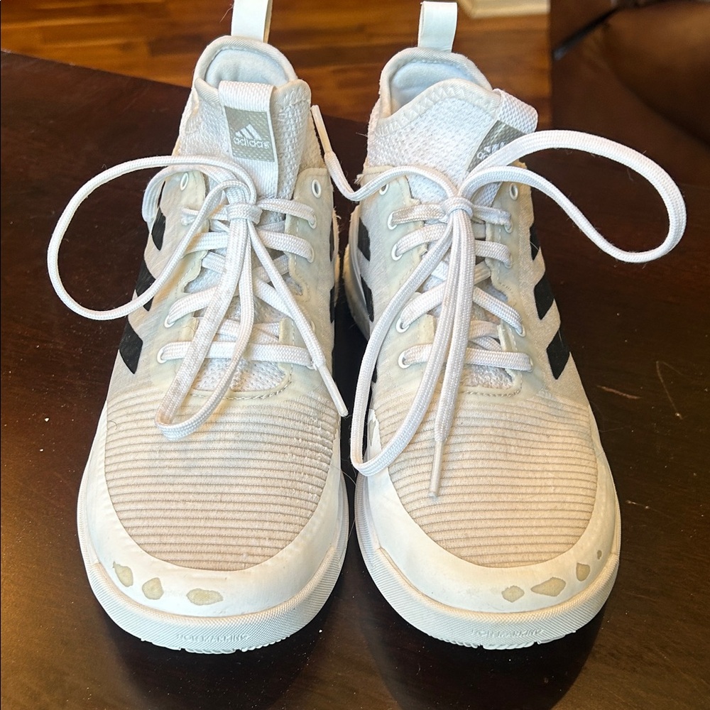 Adidas Womens White and Black Volleyball Shoes - Picture 7 of 7